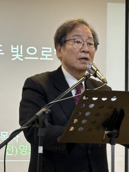  ▲한국예술인기도회 17회 기도회에서 설교하는 탤런트 출신의 임동진 목사.ⓒ데일리굿뉴스